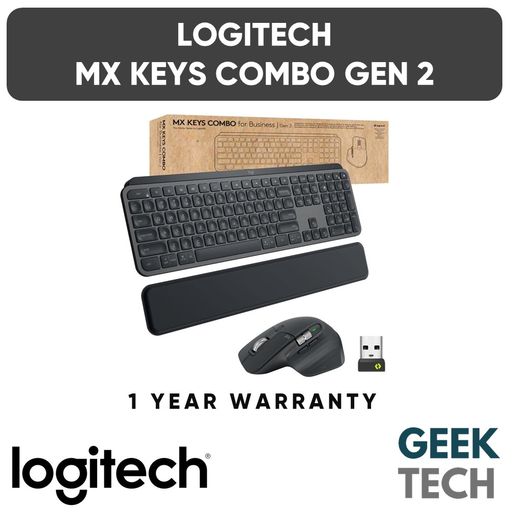 LOGITECH MX Keys Combo For Business Gen 2 - คีย์บอร์ดไร้สาย MX Keys + เมาส์ไร้สาย MX Master 3S + ที่