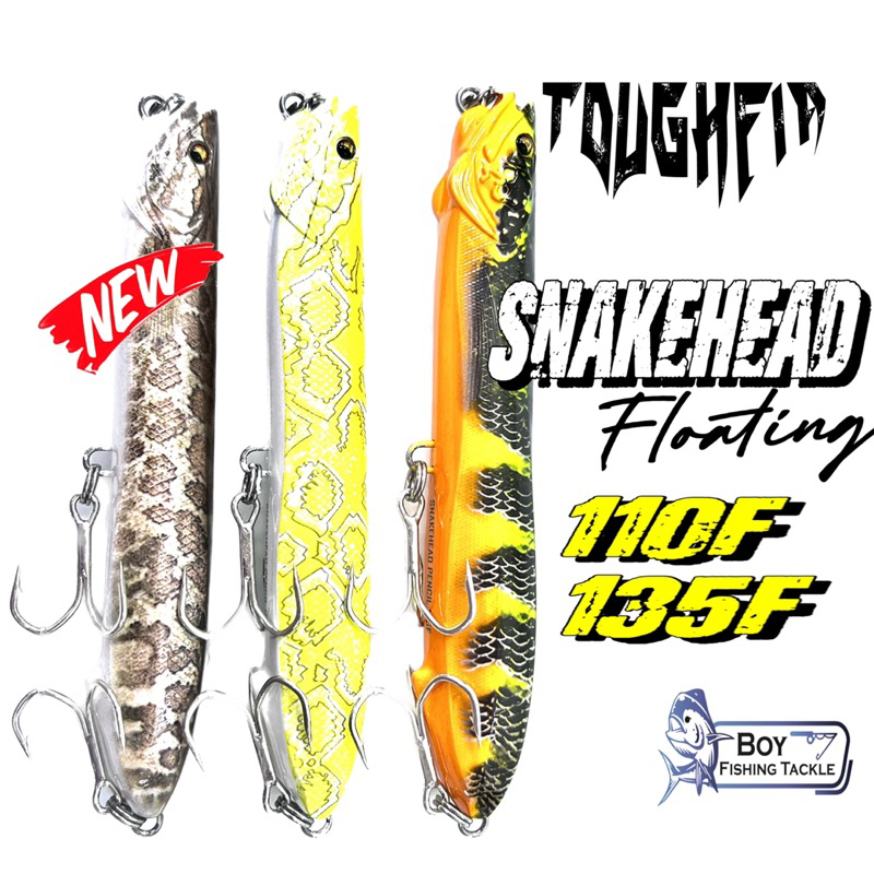 2023 ใหม่ TOUGHFIA SNAKEHEAD PENCIL FLOATING PENCIL TOPWATER PENCIL FISHING LURE 110 มม.135 มม.