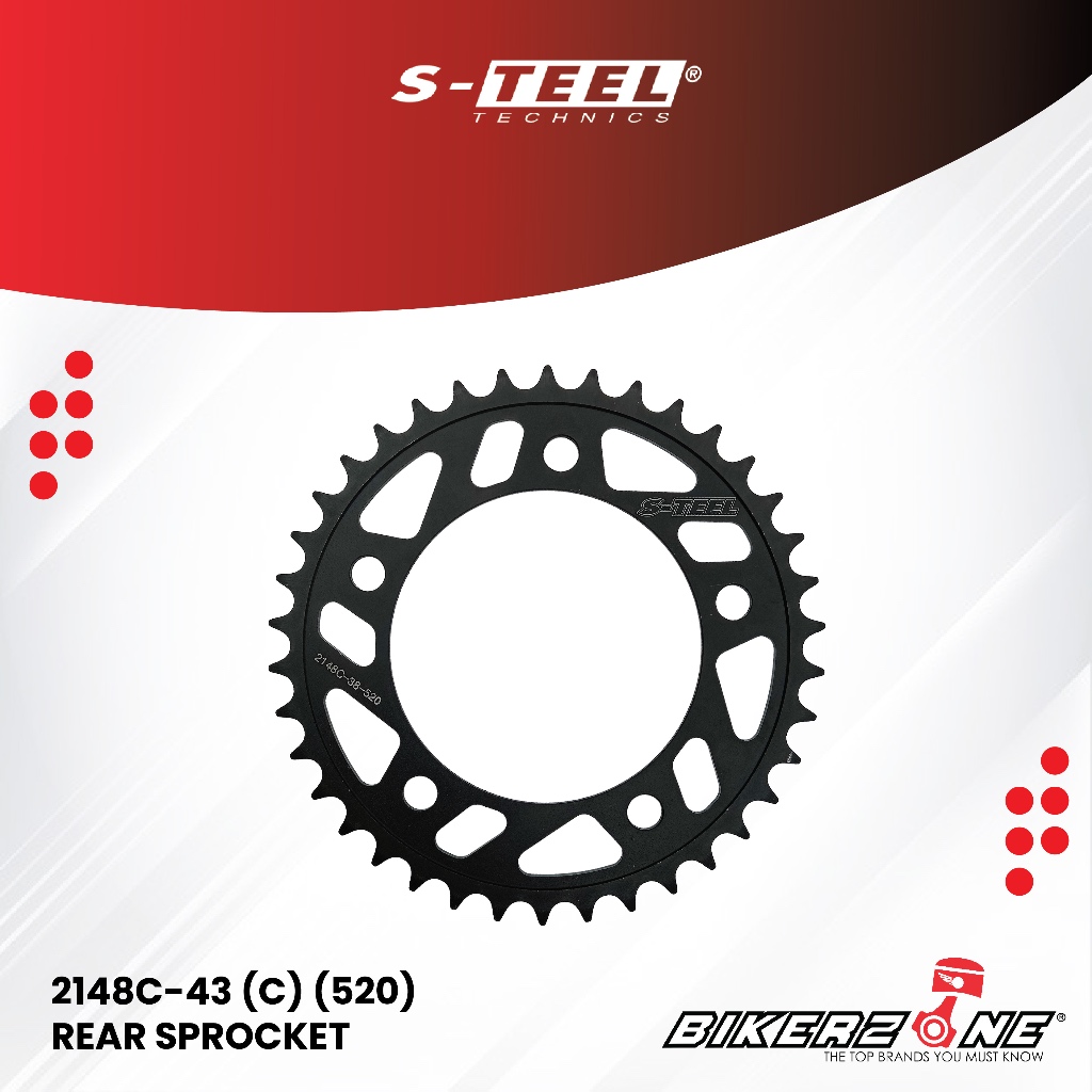 S-TEEL 2148C-43 (C) (520) สเตอร์หลังสําหรับ HONDA MOTORCYCLE by Bikerzone Official Store