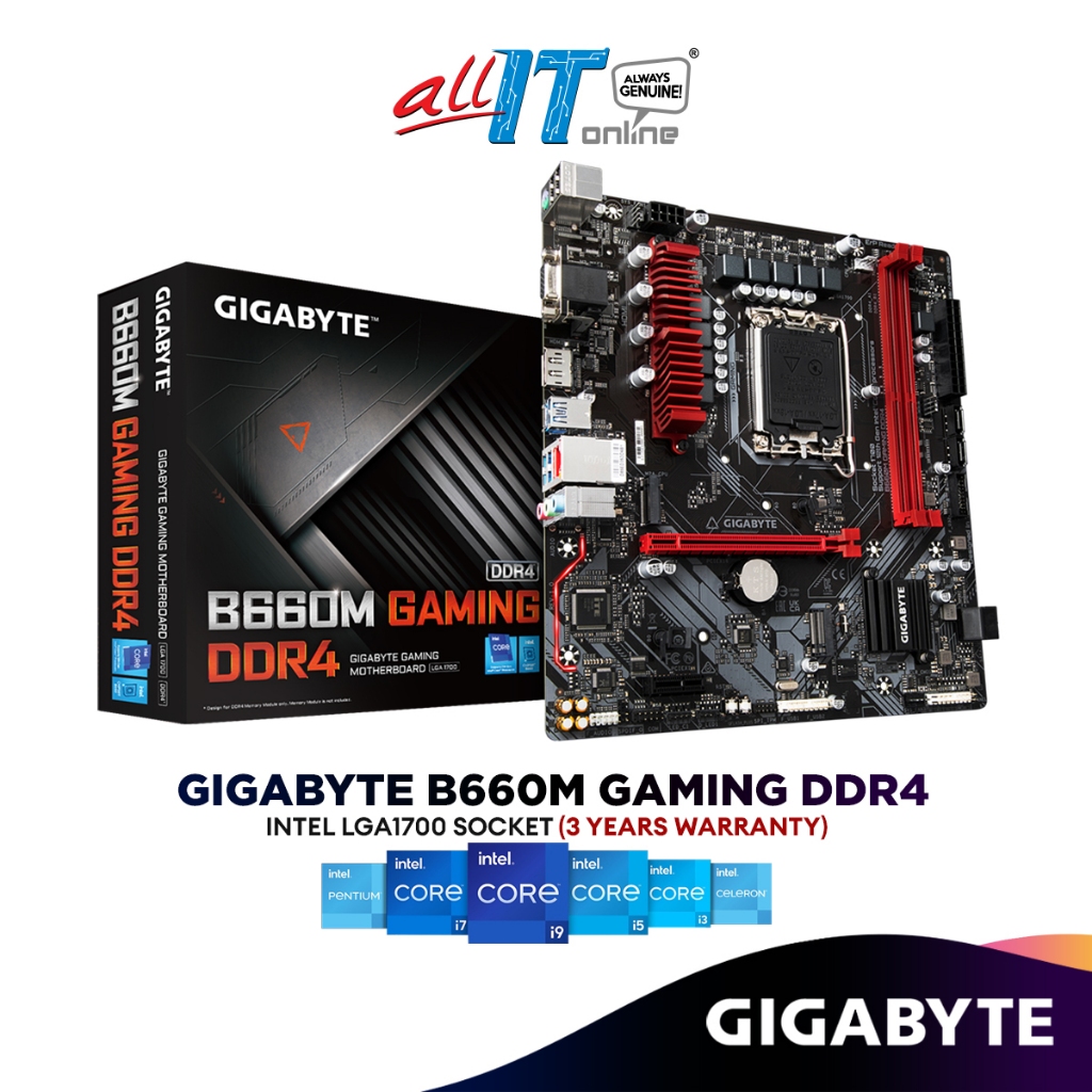 Gigabyte B660M GAMING DDR4 Micro ATX (mATX Intel เมนบอร ์ ด Intel ซ ็ อกเก ็ ต Intel LGA1700