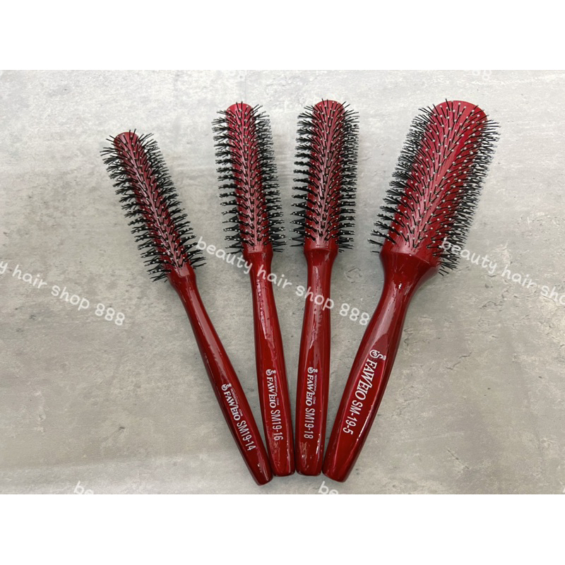 Faweio Round Hair Comb หวีลอนไม้(4 ขนาด)