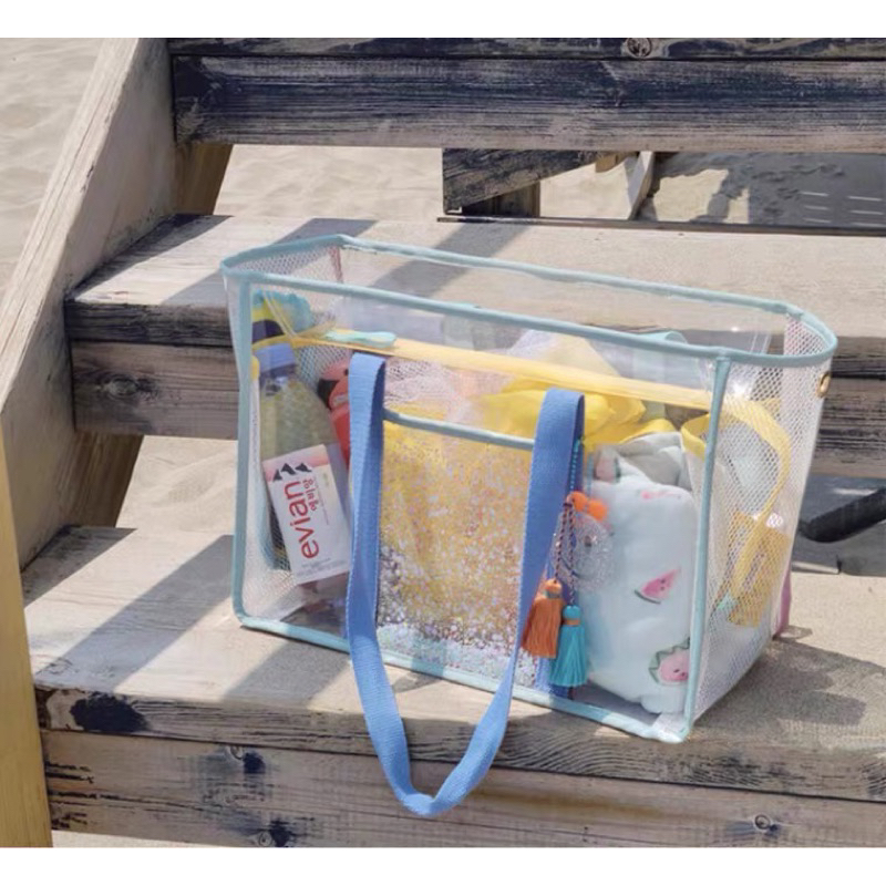 กระเป๋ากันน้ํา PVC เกาหลี (All-In-One สําหรับว่ายน้ํา ฟิตเนส ช้อปปิ้ง กระเป๋าชายหาด) PVC Super Super