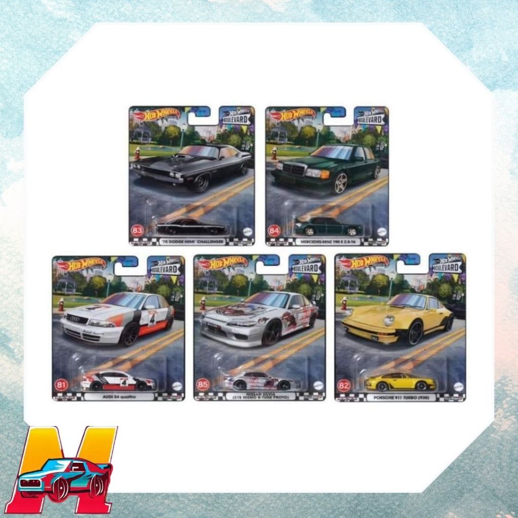[วัฒนธรรมรถยนต์]	Hot Wheels Premium Boulevard 2023 Silvia S15 Benz 190E Porsche 911 Turbo Audi S4 Qu