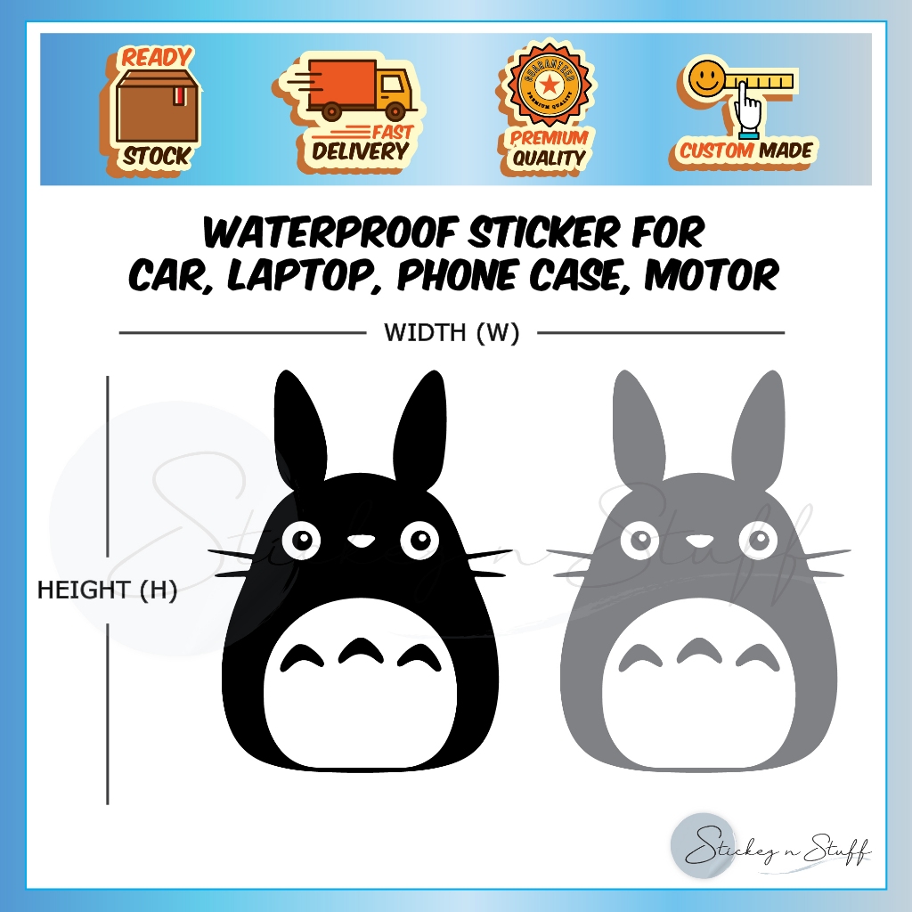 [D6] Totoro Studio Ghibli My Neighbour Totoro สติกเกอร์รถสะท้อนแสง Stiker Pantulan Caya กันน้ําไวนิล