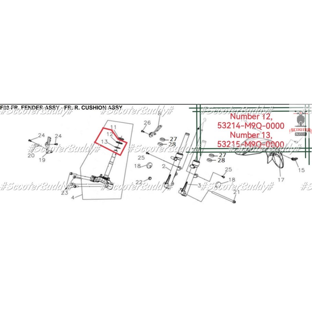 ซิมเบอร์ 12 STRG. DUST SEA (53214-M9Q-0000) + NO.13 STRG. DUST SEA WASHER (53215-M9Q-0000) VF3i