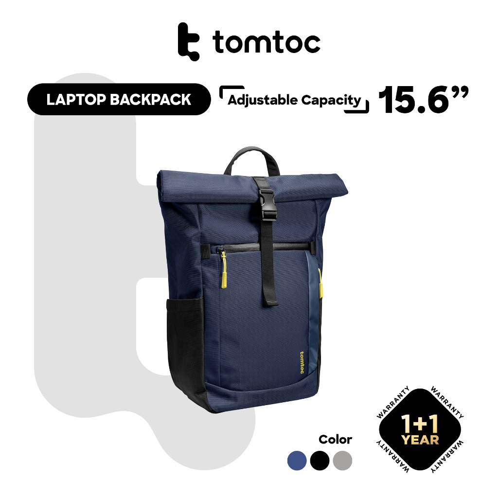 Tomtoc กระเป๋าเป้สะพายหลัง ความจุ 15.6 นิ้ว สามารถปรับได้ สําหรับแล็ปท็อป MateBook HP Asus Acer