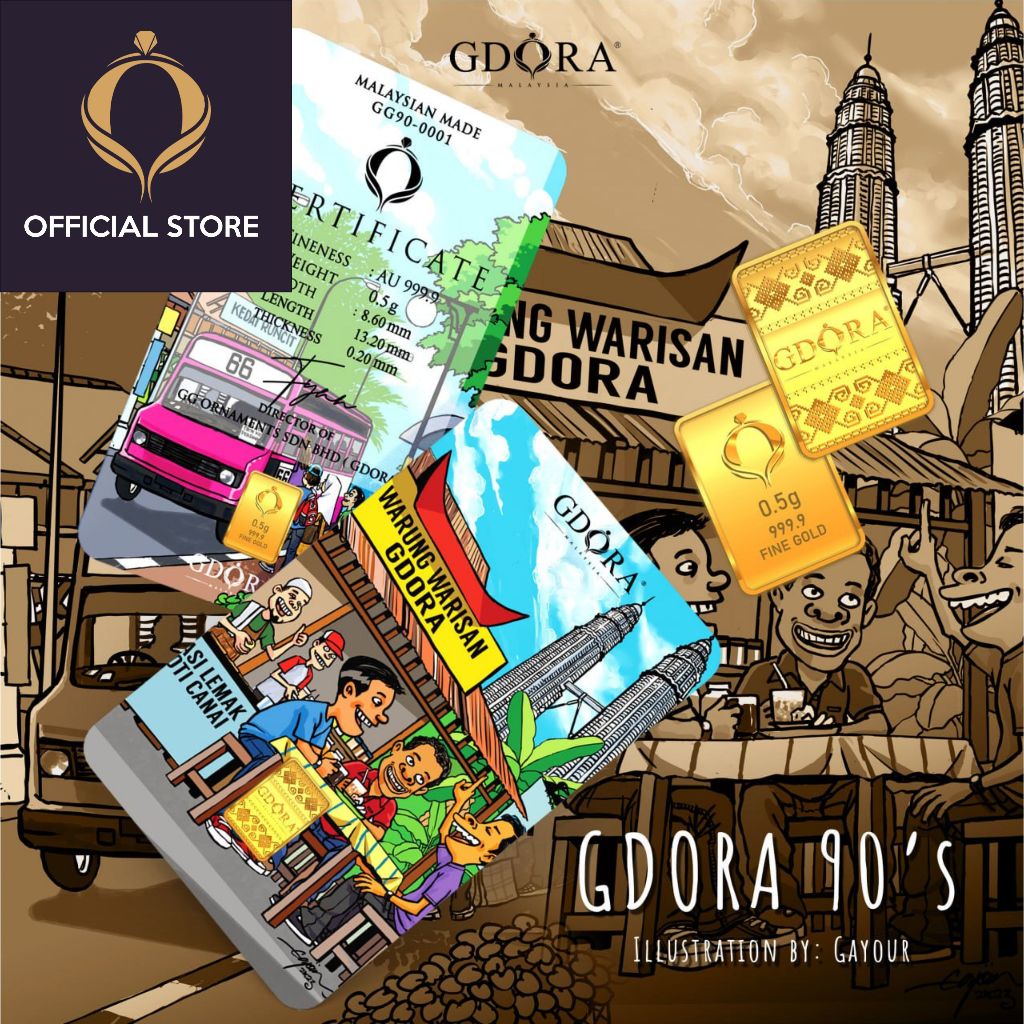GDORA Gold Bar 90s Series 0.50gram 999.9 { ภาพประกอบโดย Gayour }
