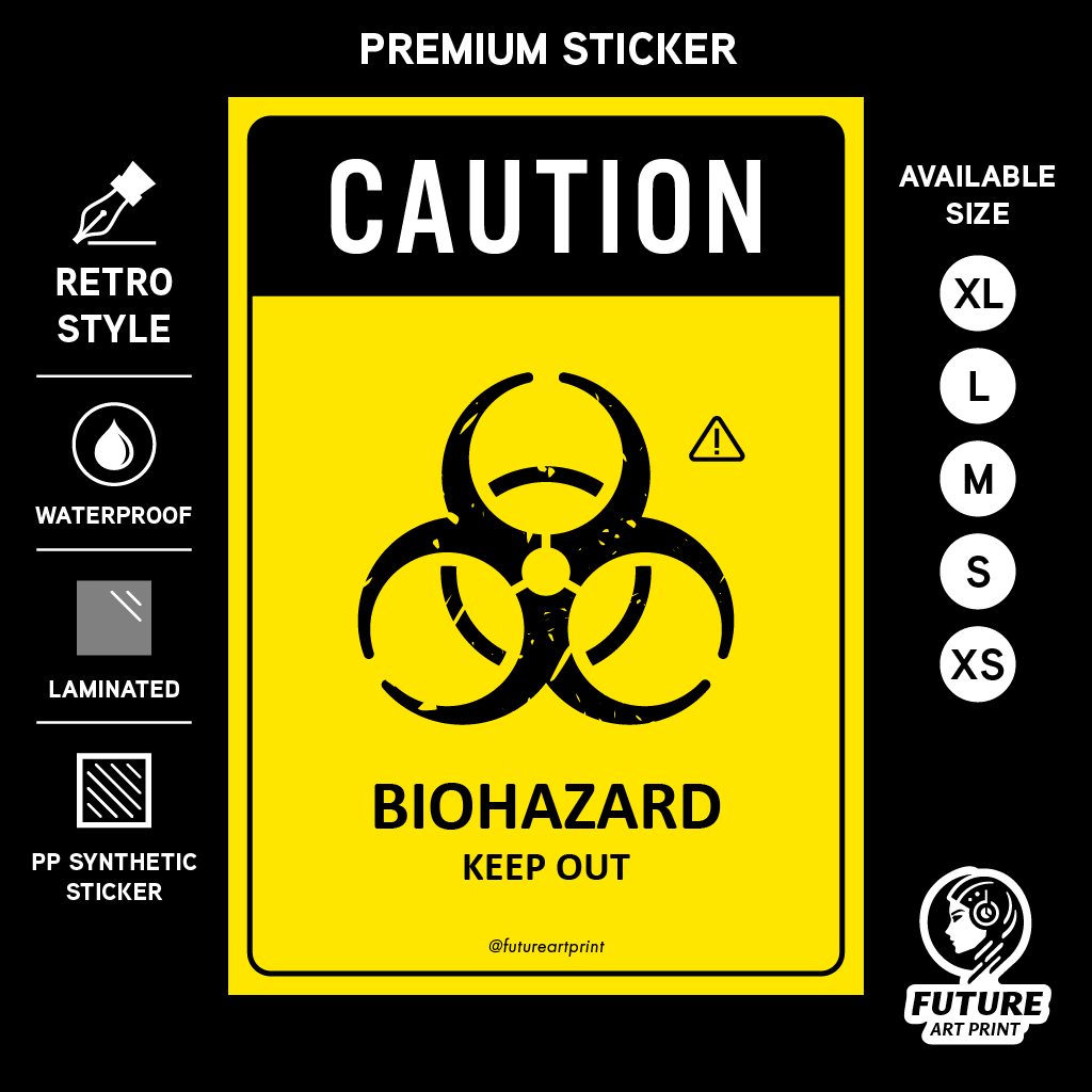 ระวัง Biohazard Keep Out พรีเมี่ยมสติ๊กเกอร์ป้ายคําเตือนระวังอันตรายป้ายความปลอดภัย ไวรัส โทซิน ไบโอฮาซาร์ด