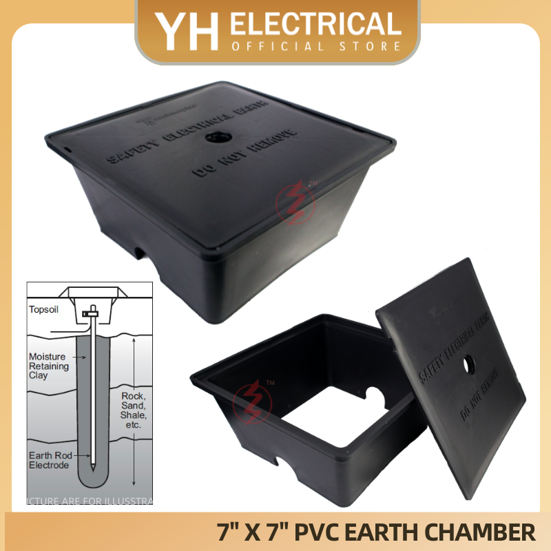 7 "x 7 " ห้องดิน PVC พร้อมฝาปิด PVC Link PVC Earth Chamber กล่องพื้นพลาสติก ระบบพื้นดินไฟฟ้า