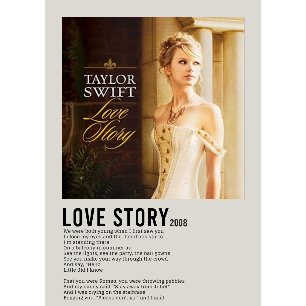 ปกโปสเตอร์ อัลบั้ม Love Story โดย Taylor Swift สําหรับห้อง/ผนัง