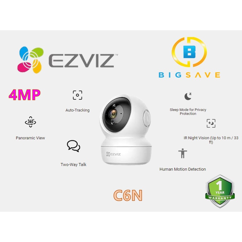 EZVIZ 4MP C6N PAN & TILT SMART HOME กล้อง SECURITY ไร้สาย