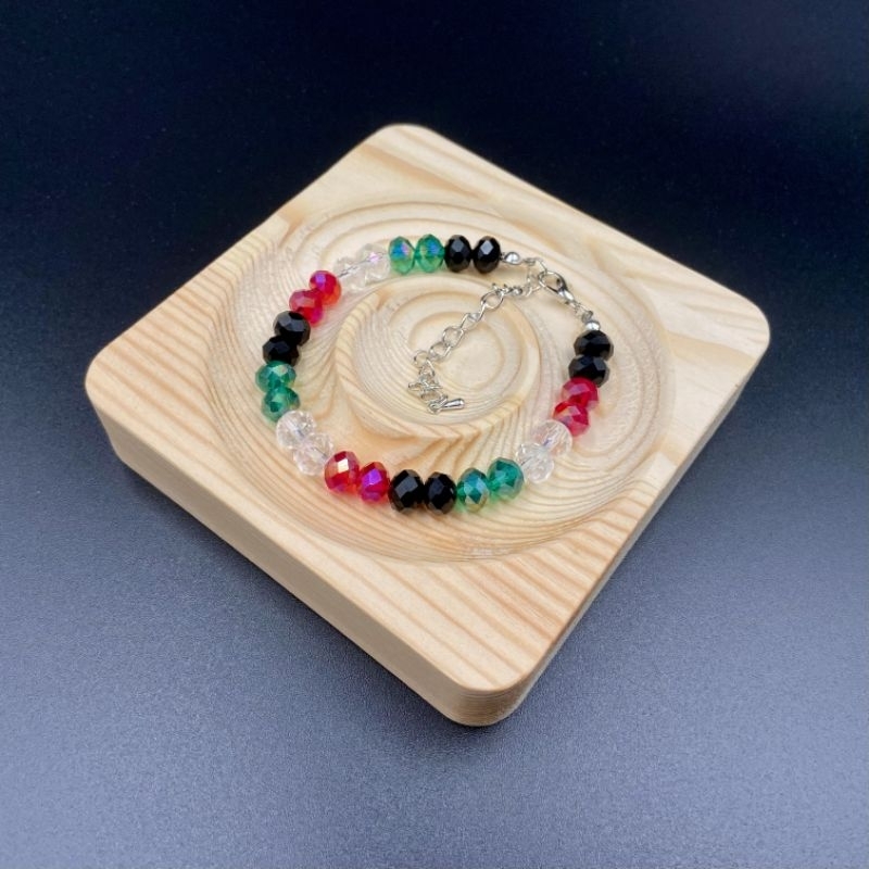 - กําไลข้อมือ Palestine แฮนด์เมด B Gelang Rantai Donut Rondelle Palestin Gaza