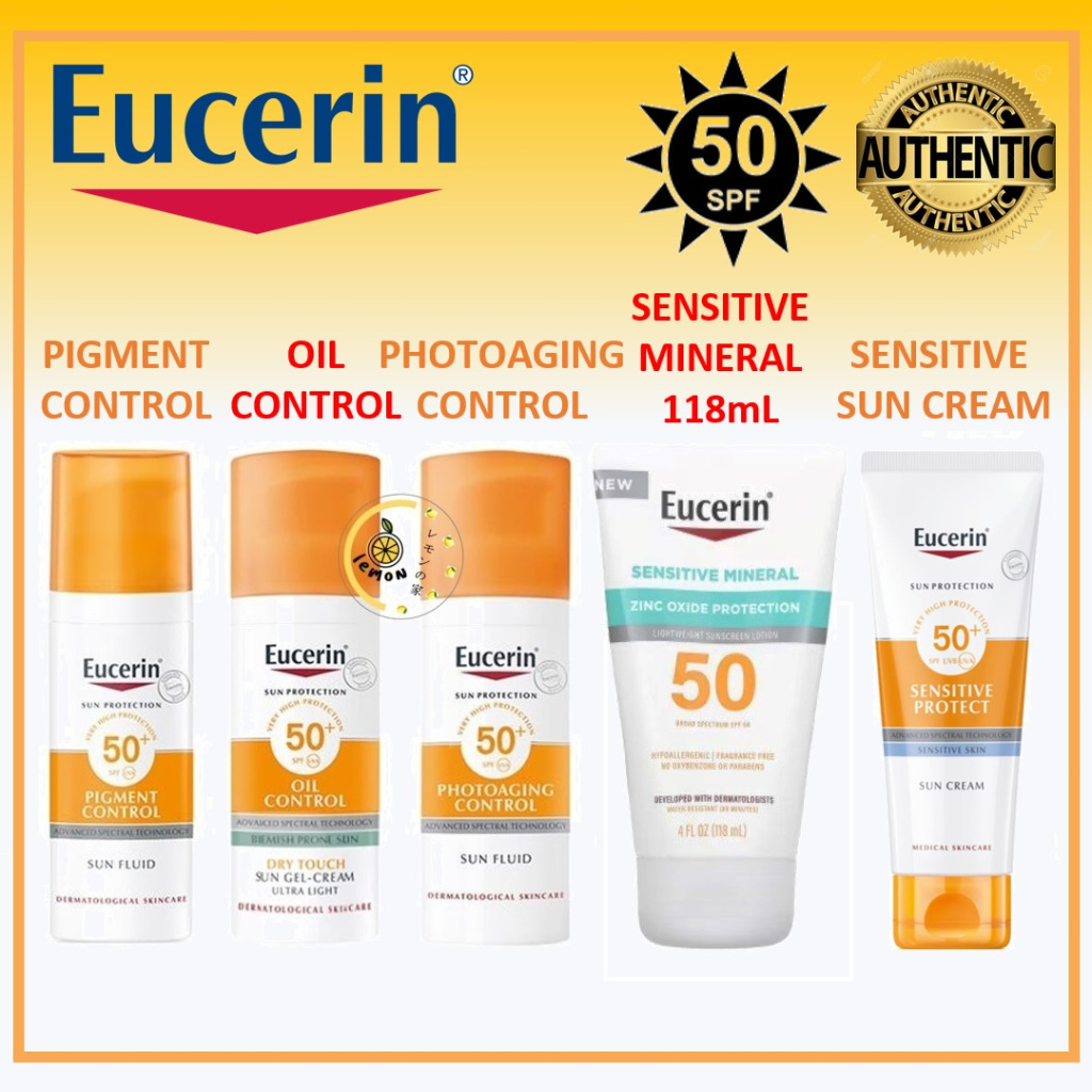 Eucerin Sensitive Protect /Oil/ Pigment/ Photoaging Control SPF50 + 50ml Sunblock Sunscreen Sunscreen Sun Cream Mineral Zinc Oxide