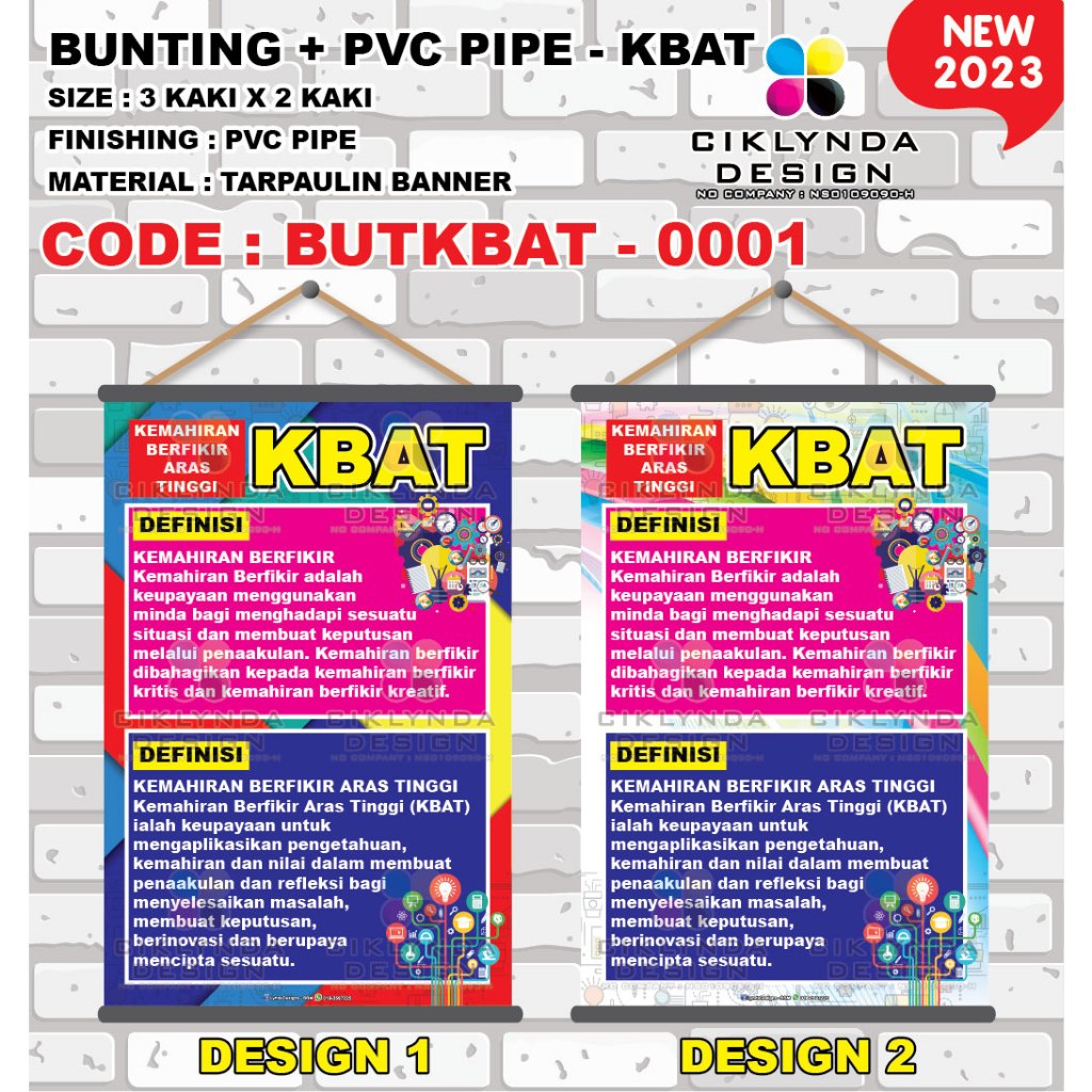 - BUNTING + PVC PIPE ATAU BANNER + TIADA PVC PIPE - KBAT