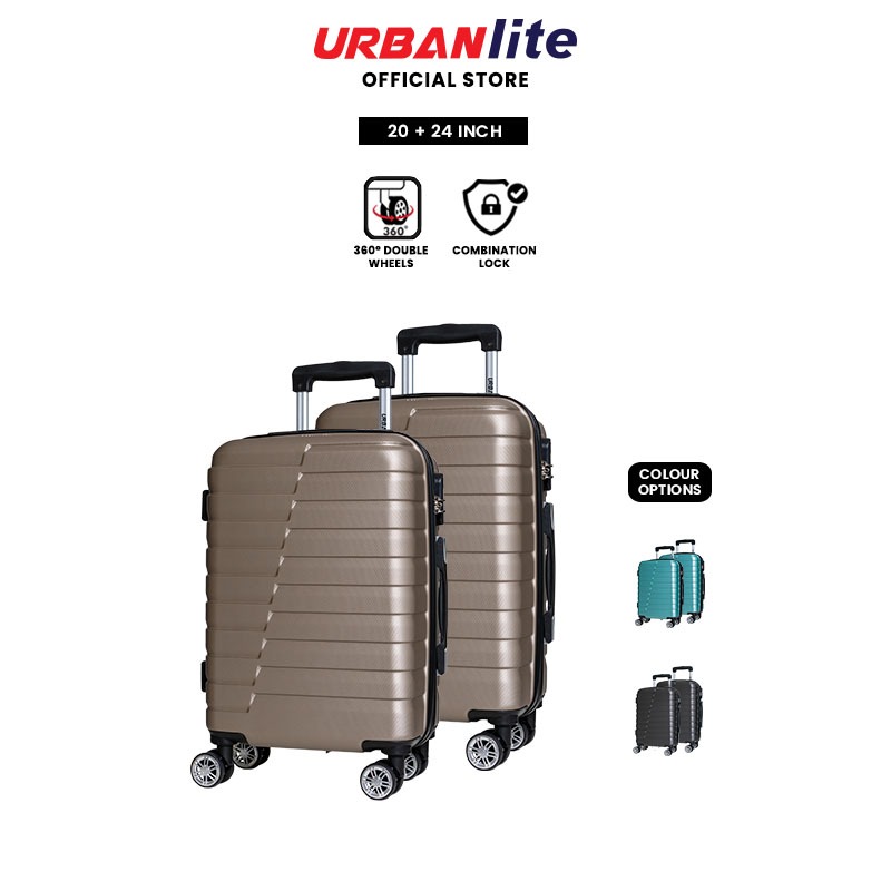 Urbanlite Tron 2 IN 1 (20 นิ้ว + 24 นิ้ว) เคสแข็ง ABS กระเป๋าเดินทางสปินเนอร์ 8 ล้อ ULH22913