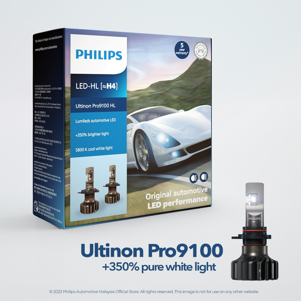 Philips Ultinon Pro9100 / Pro9000 ไฟหน้า LED ( +350% More Light Pack of 2 LEDs )