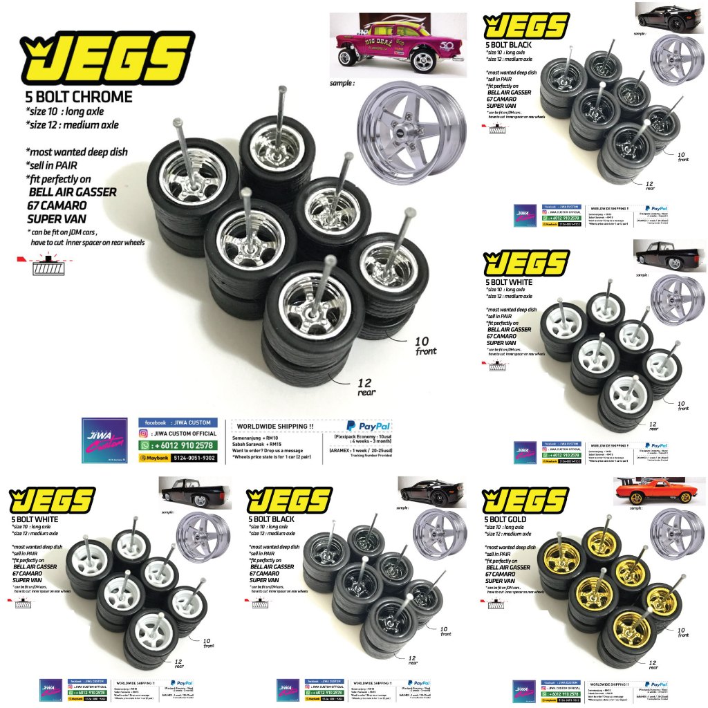 JEGS Mail ในล้อ | Hotwheels Tyre Real Riders Tayar Getah ขนาด 10/12 Gasser & more STH RLC Gasser