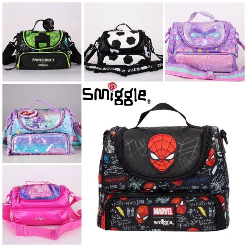 Smiggle กระเป๋าใส่อาหารกลางวัน สองชั้น ของแท้ สําหรับเด็ก