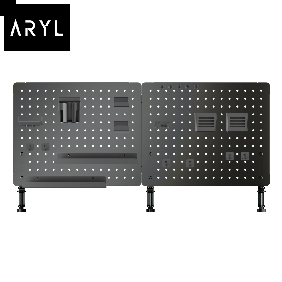แผง Pegboard ตั้งโต๊ะ ArylTM พร้อมแพ็คเกจอุปกรณ์เสริม