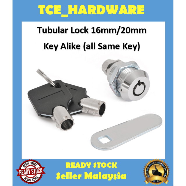 16 มม./ 20 มม.Tubular Cam ล็อค Key like กระบอกสําหรับลิ้นชัก Locker Cupboard เครื่องมือเฟอร์นิเจอร์ความปลอดภัยกุญแจเดียวกัน