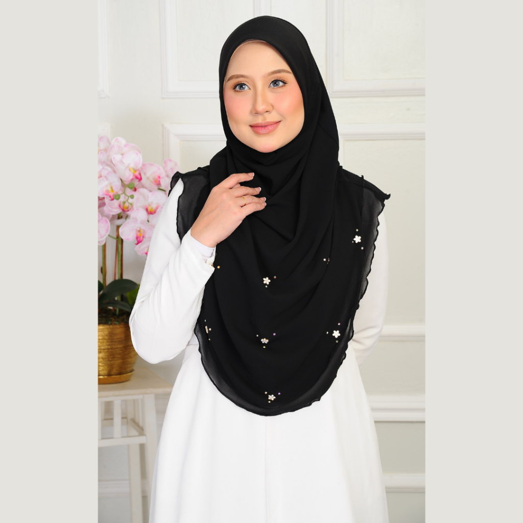 Tudung Sarung Sara 2 ชั้น Instant Heavy Chiffon