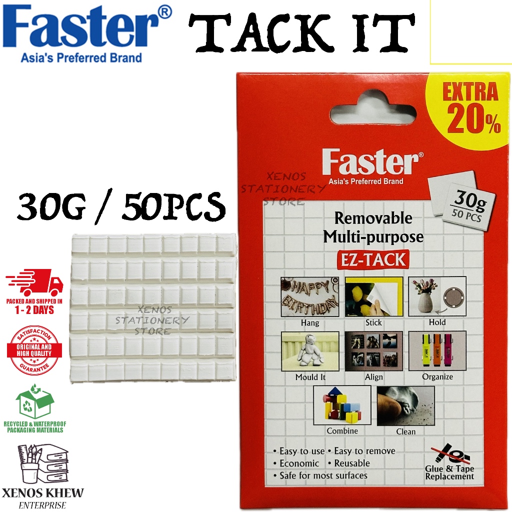 เร็วขึ้น ADHESIVE TACK-IT / เร็วขึ้น TACK IT ET-F-30G [ 30G/ 50PCS ]