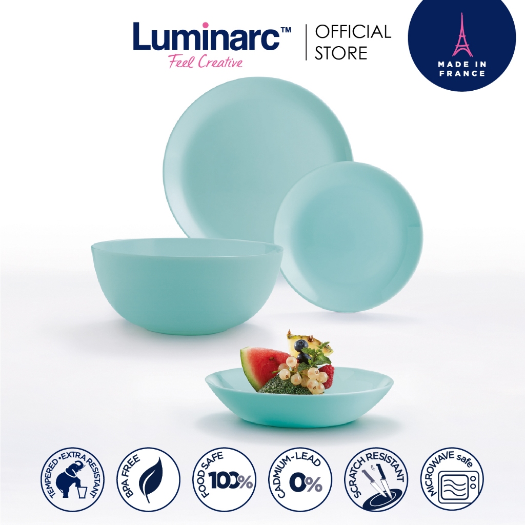 Luminarc Diwali Light Turquoise Dinner Set - (18 ชิ้น) [รุ่น: P2963] - เครื่องรับประทานอาหาร
