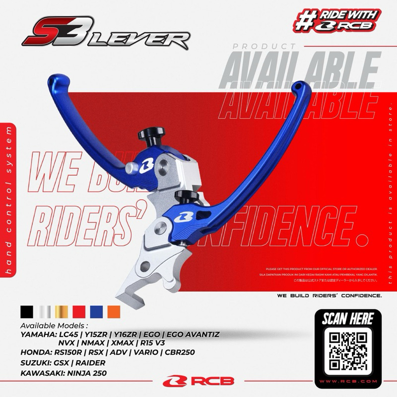 Rcb S3 CNC ALLOY LEVER Y15 Y16 LC135 135LCFI NVX XMAX R25 R15 NMAX XMAX250 FZ150 MT15 AVANTIZ