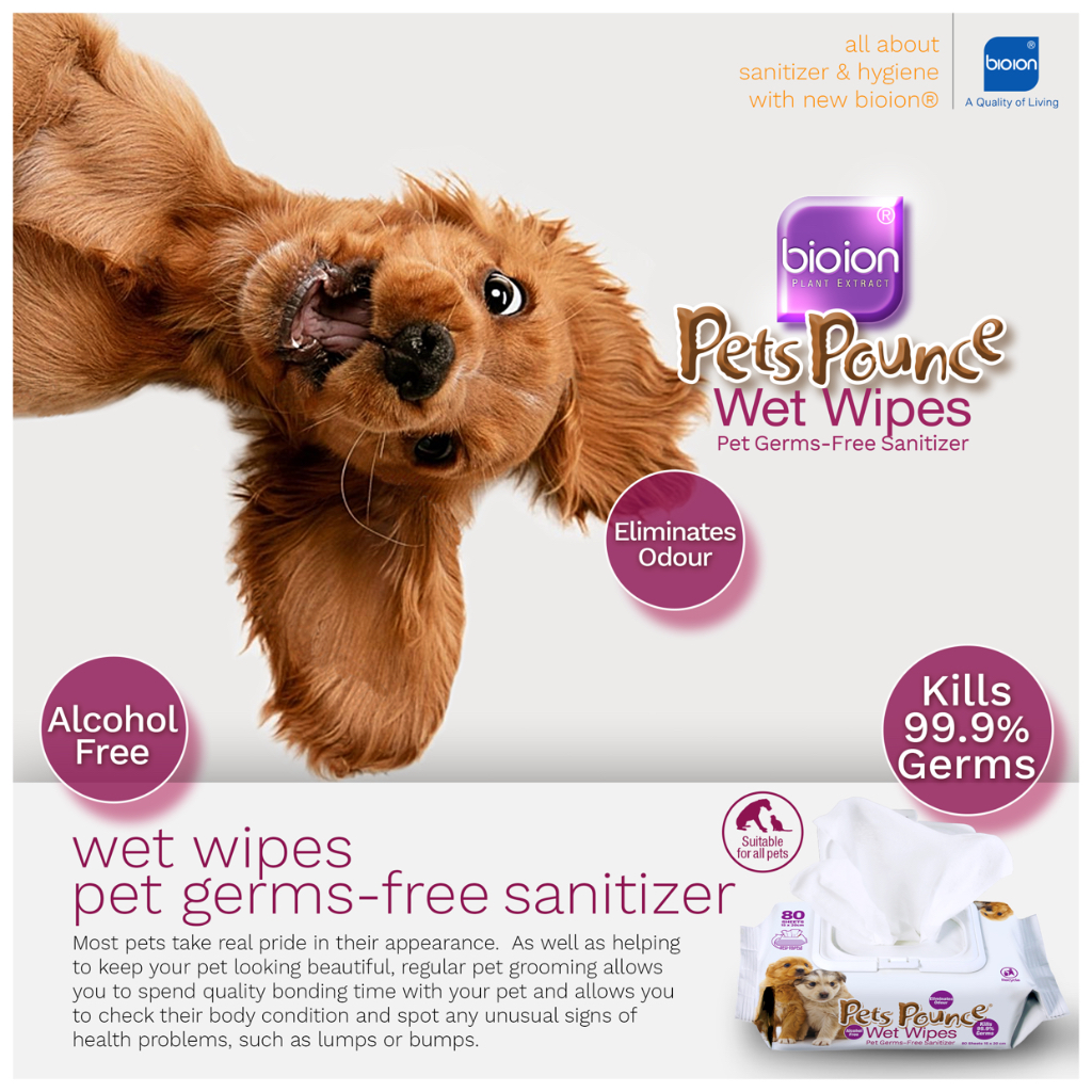 Bioion Pets Pouch ผ้าเช็ดทําความสะอาดสุนัข
