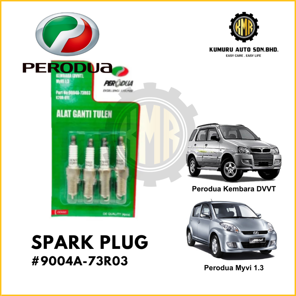 (1@Set) หัวเทียน Perodua Myvi 1.3 2005-2006 Kembara 1.3 DVVT - 9004A-73R03 BKR6EY-11 K20R-U11