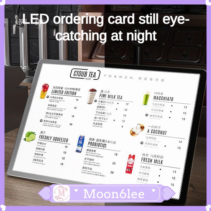 เมนู LED A3 A4 LED Signboard เคาน์เตอร์ Light Board Wall Mount ป้ายบอร์ด LED ขาตั้งจอแสดงผล