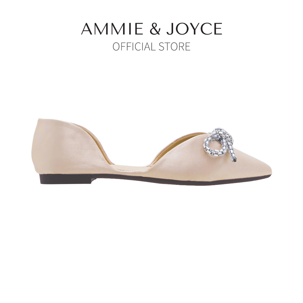 Ammie &amp; JOYCE Delta รองเท้าส้นเตี้ย สําหรับผู้หญิง (สีเบจ)