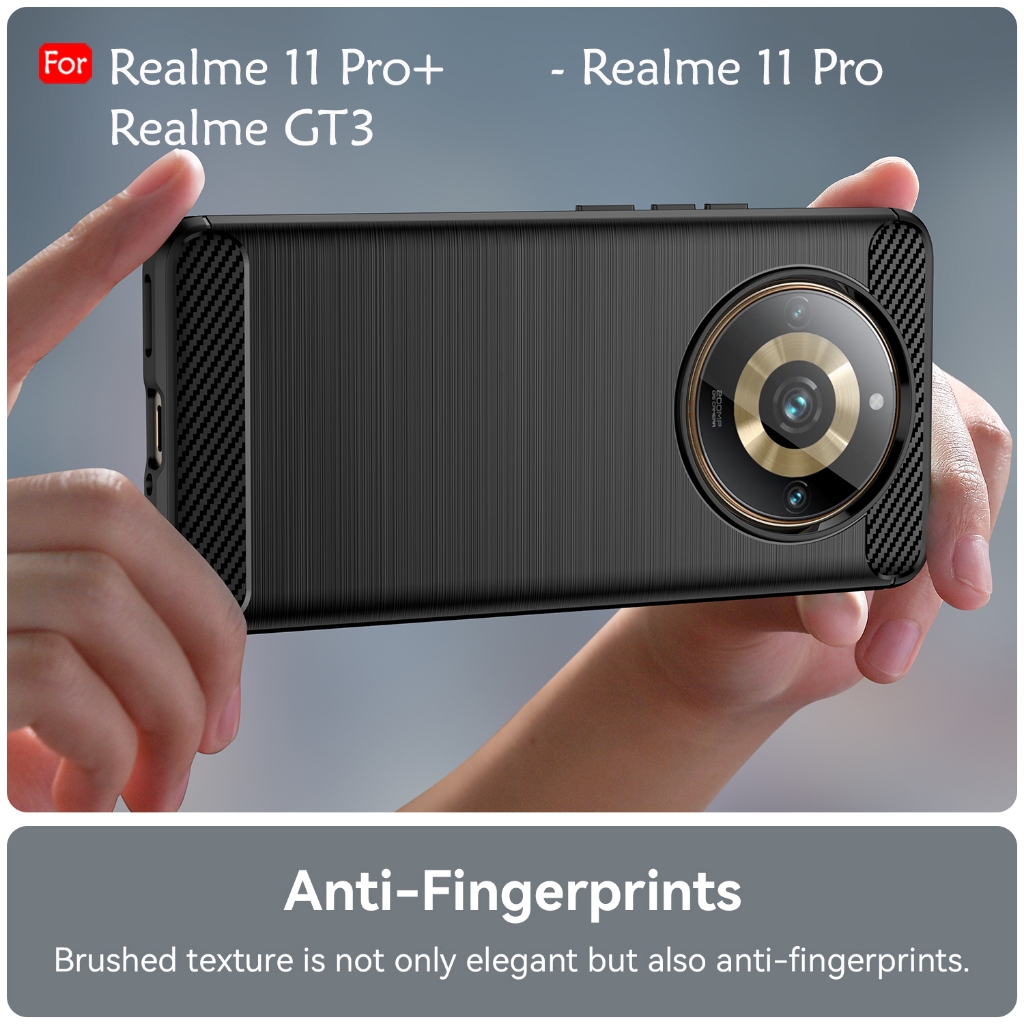 Realme 11 Pro Realme 11 Pro Plus Realme GT 3 คาร์บอน แปรงด้านหลัง เคสนิ่ม เคสโทรศัพท์ เคสมือถือ