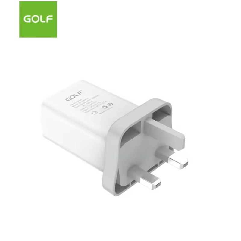 อะแดปเตอร์พื้นที่กอล์ฟ U206 2.1A 2 พอร์ตเอาต์พุต USB USB Fast Charger & UK ปลั๊กขากลมชาร์จเร็ว