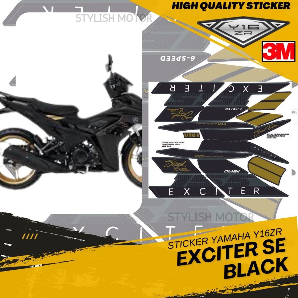 Yamaha Y16zr [ 3M Sticker ] Exciter Special Edition (62) Black MattWhite Motorcycle Sticker คุณภาพสู