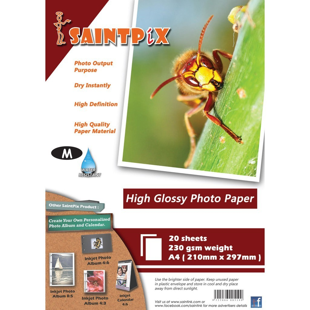 Saintpix Self Adhesive High Glossy Inkjet Photo Paper (M)