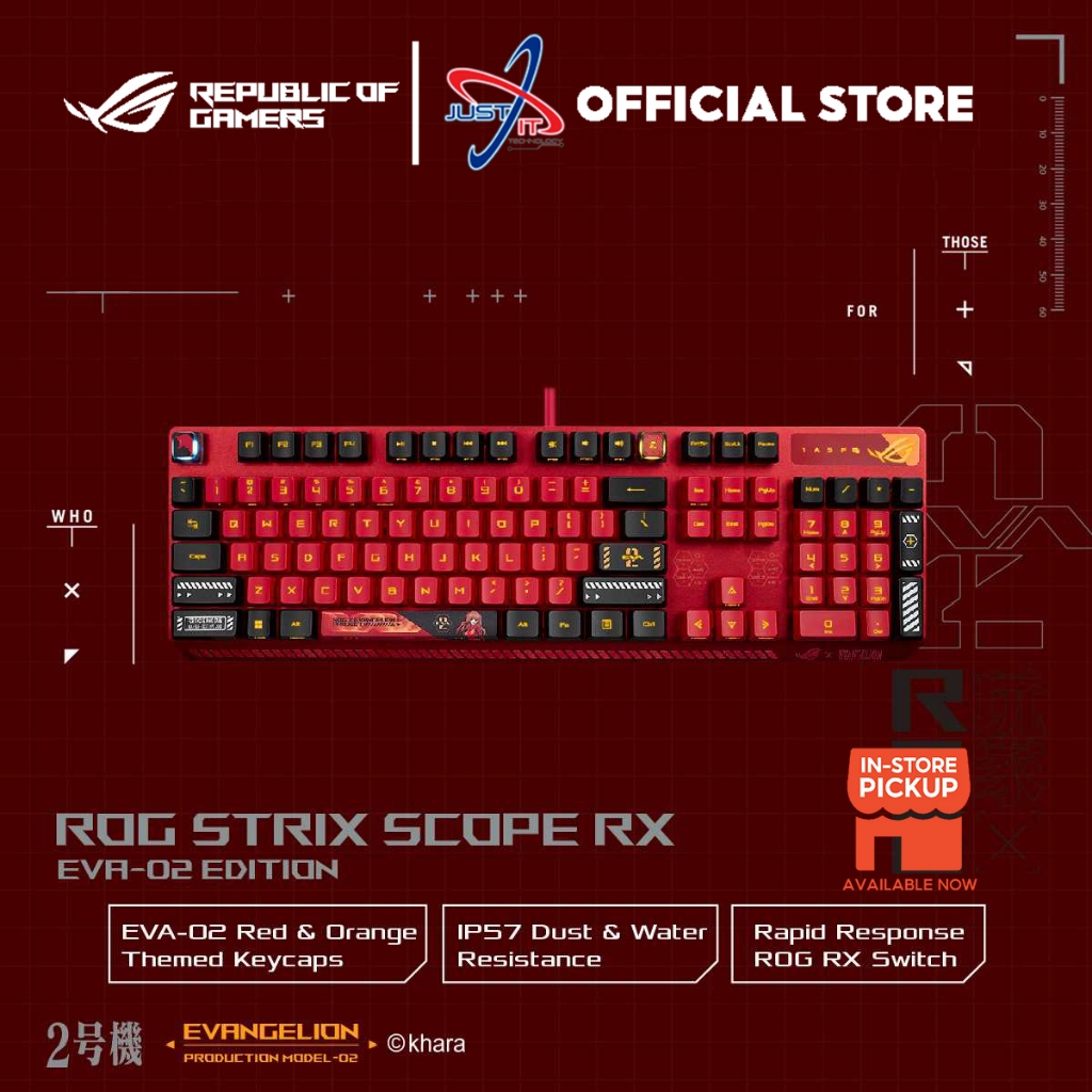 Asus ROG STRIX SCOPE RX XA13 EVA-02 EDITION คีย์บอร์ดเกมมิ่ง - สวิตช์สีแดง
