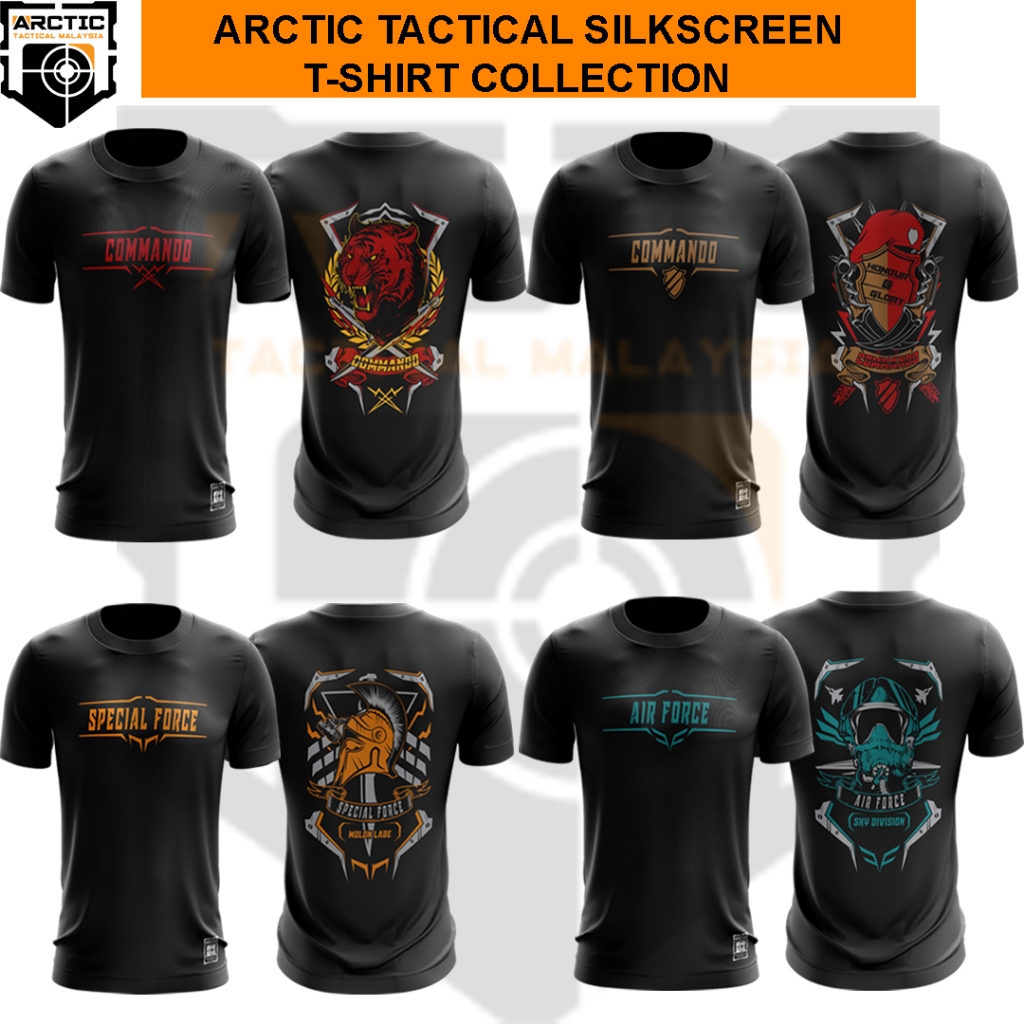 Arctic Tactical คุณภาพสูงไมโครไฟเบอร ์ ตาไก ่ Silkscreen พิมพ ์ เสื ้ อยืด Commando Edition 3 Commando Edition 4