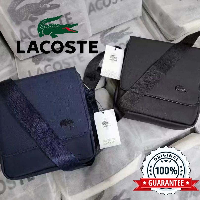 Lacoste กระเป๋าสะพายไหล่ กันน้ํา ขนาดเล็ก สําหรับผู้ชาย