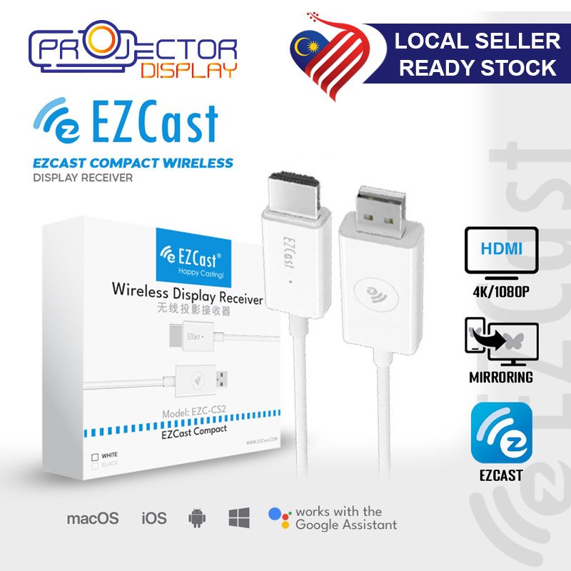 Ezcast เครื่องรับสัญญาณไร้สาย Full HD 1080P Dual Band Android, iOS, Mac, Windows EZ-Cast Dongle