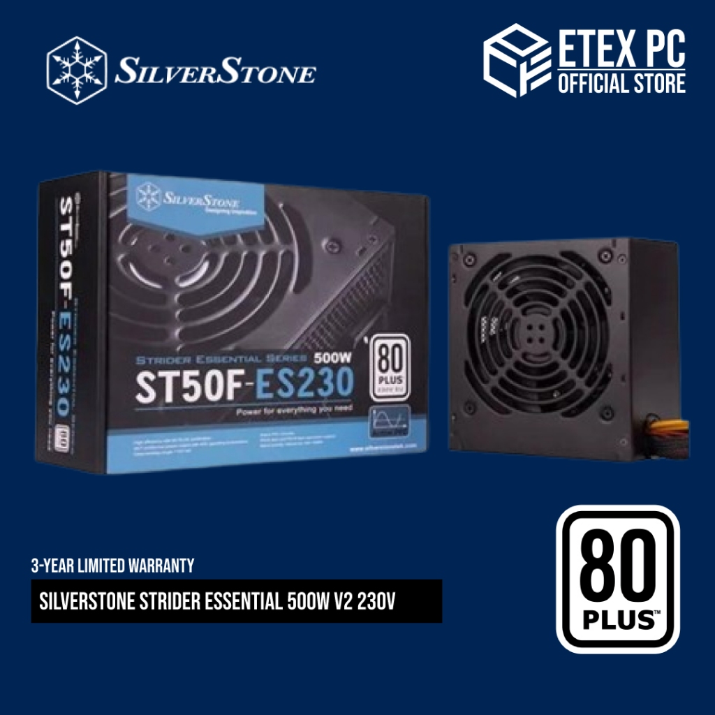 SilverStone 500W Strider Essential V2 80+ 230V EU แหล่งจ่ายไฟ SST-ST50F-EE230 V2.1