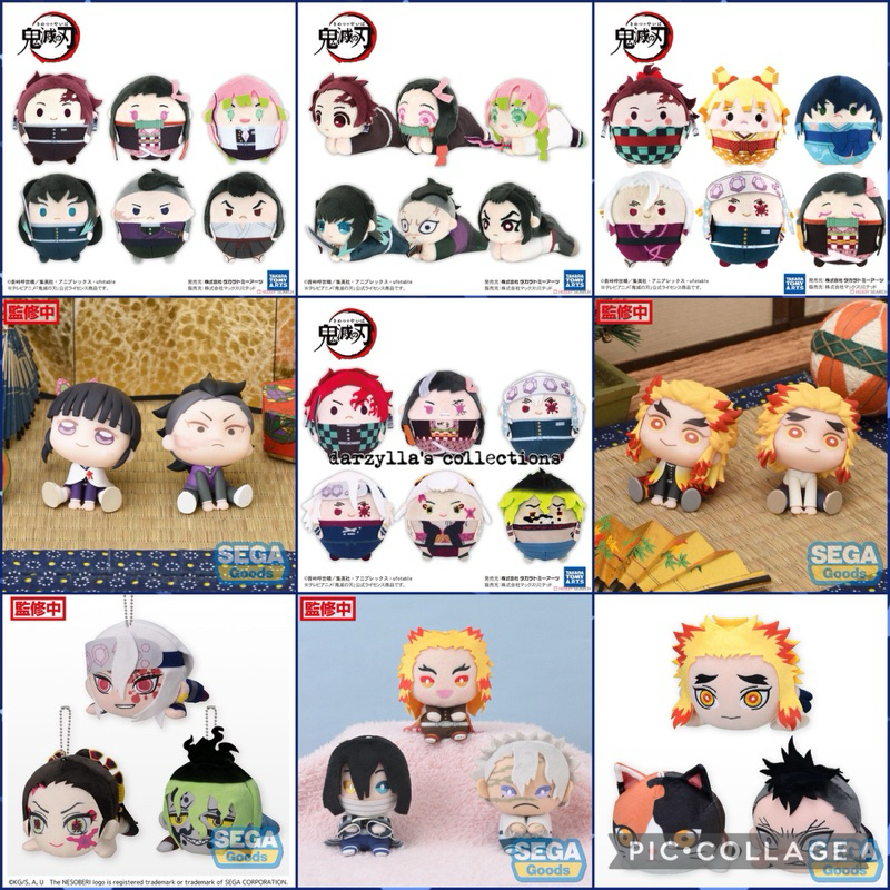 Sega Demon Slayer Kimetsu ไม่มี Yaiba อะนิเมะของสะสม Fuwakororin Nesoberi Mascot รูปตุ๊กตาผลิตภัณฑ์ลิขสิทธิ์