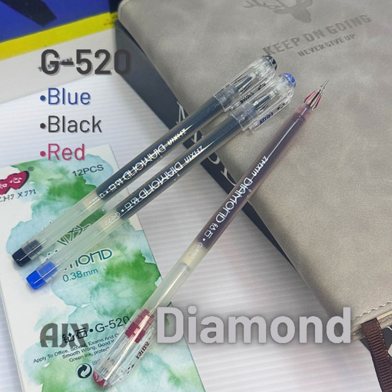 Zhixin Diamond Gel pen G-520 สํานักงานปากกาควบคุมฟรี 0.38 มม . ปากกาน ้ ํา