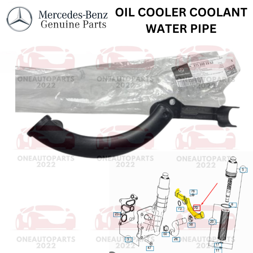 MERCEDES BENZ อะไหล่น้ํามัน COOLER COOLANT WATER PIPE M271CGI W204 C180CGI C200CGI C250CGI W212 E200