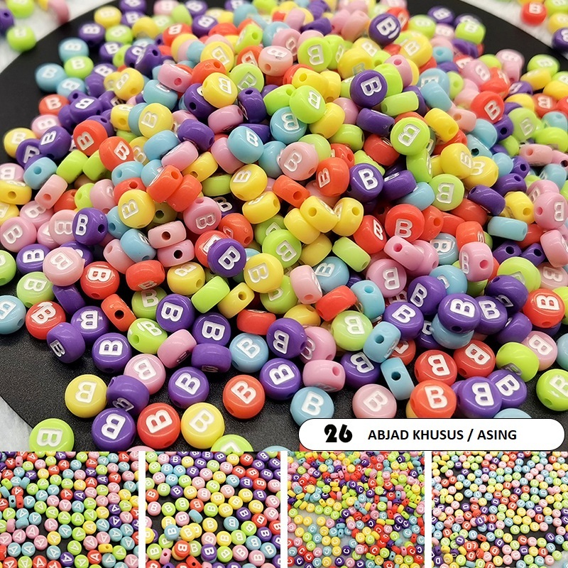 10 กรัมของ ALPHABET BEADS / ALPHABET BEAD สีพาสเทลพิเศษ เข้มขึ้นเป็น Z (YOU CAN CHOOSE)
