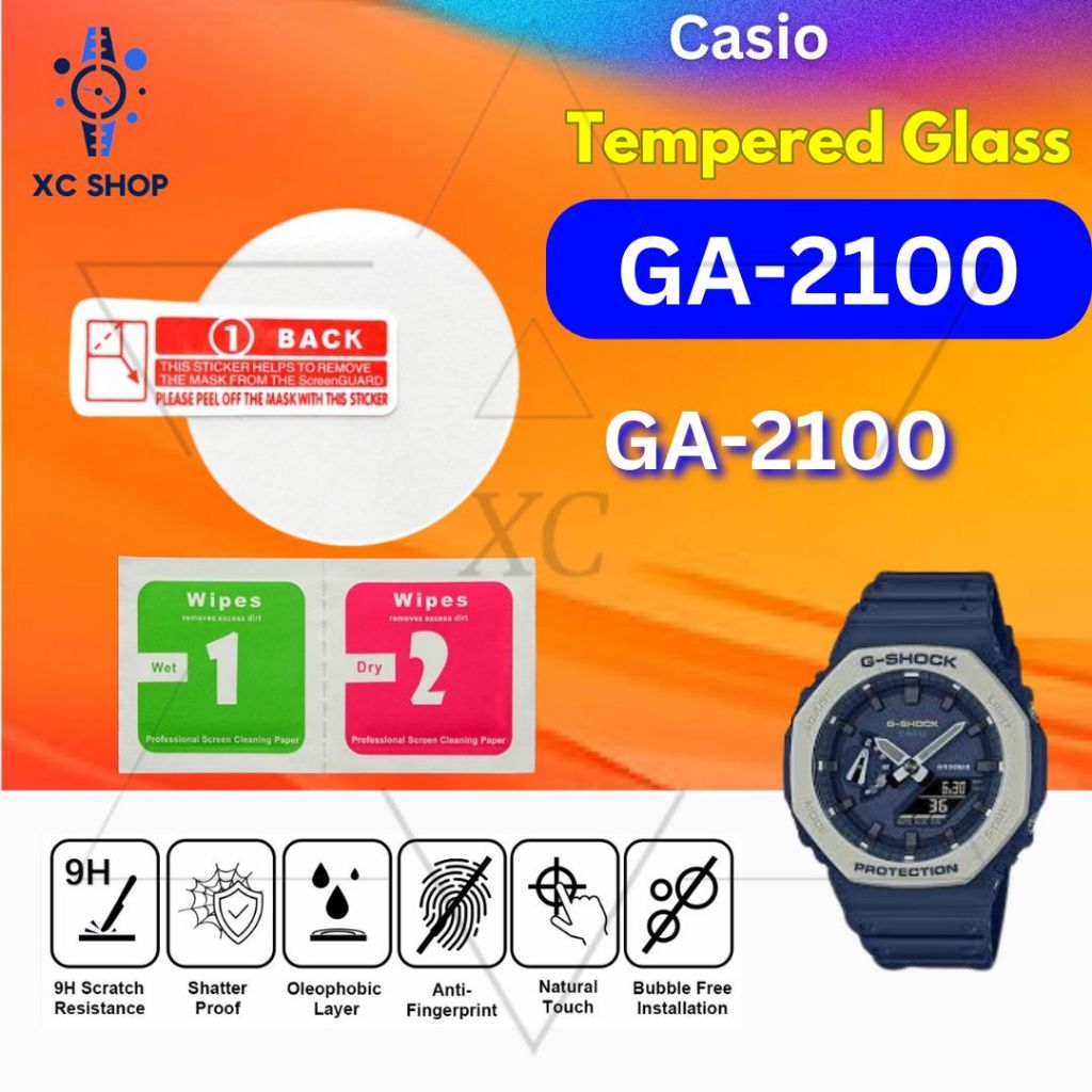 Casio GA-2100 g-shock กระจกนิรภัยใสป ้ องกันหน ้ าจอแยมแทนกัน gshock GA2100 g shock GA 2100