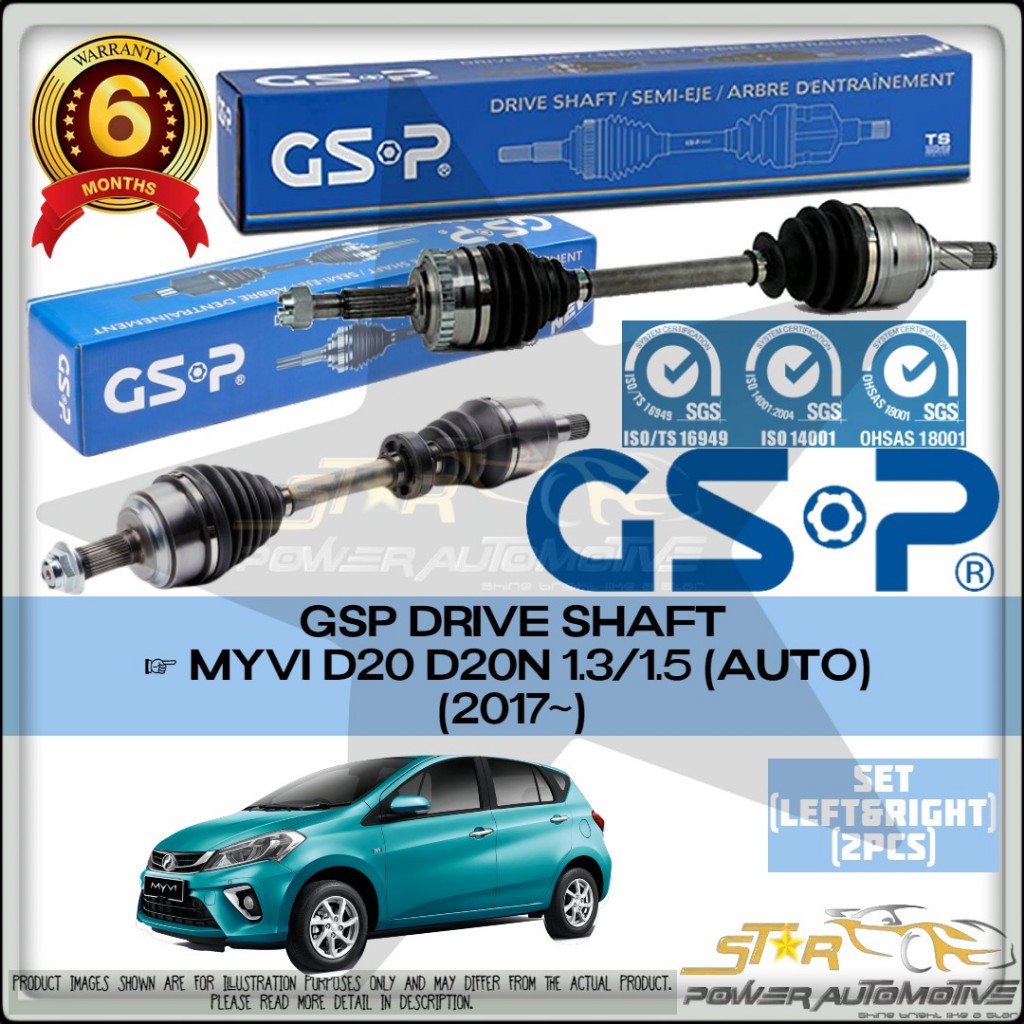 PERODUA MYVI D20 D20N 1.3 1.5 (AUTO) (2017~) GSP DRIVE SHAFT (LEFT & RIGHT)