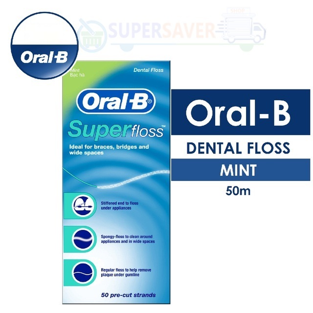 Oral-B Super Floss Dental Floss Mint 50m & Oral-B PRO_health 40m