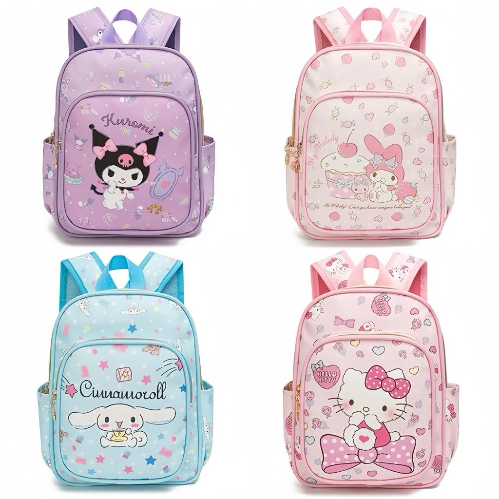 Sanrio Kuromi Melody Cinnamoroll 28 ซม.กระเป๋าเป้สะพายหลังเดินทางเด็ก/กระเป๋านักเรียนเด็กกระเป๋าถือ/นักเรียนโรงเรียนกระเป๋าเป้สะพายหลังกระเป๋าสะพาย