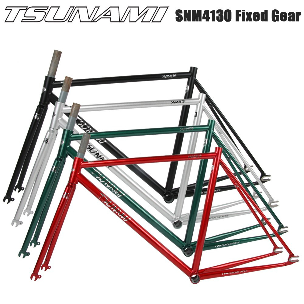 TSUNAMI Fixed Gear จักรยาน Frameset SNM4130 700C x 52 ซม.Chrome-Molybdenum เหล็ก Racing Track จักรยา
